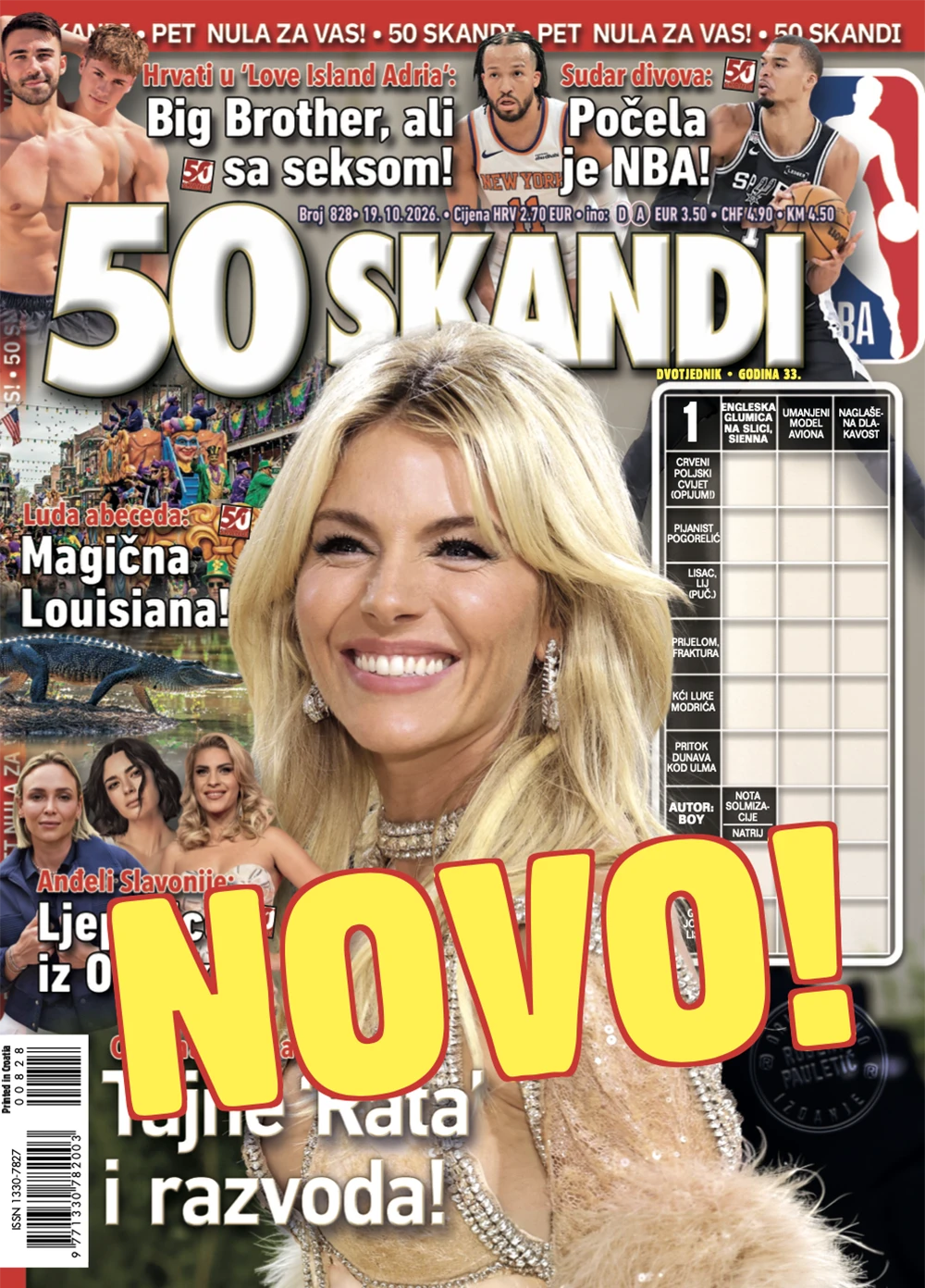 Naslovnica časopisa Skandi s križaljkom i plavokosom ženom